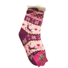 Ladies Fluffy Winter Socks with Non-Slip Grip LWS014