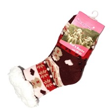 Kids Fluffy Winter Socks with Non-Slip Grip KWS005