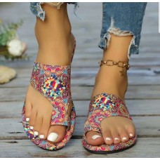 Flat Sandals - Watermelon Bohemian 