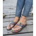 Flat Sandals - Floral Pattern Multi-Color