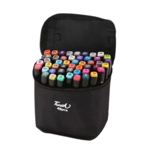 Touch Markers 48pce - Oil-Based Dual Tip Thick Coloring Marker Pens