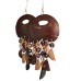 Wooden Bean Shaped Drop Earrings