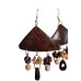 Wooden Triangular Shaped Drop Earrings